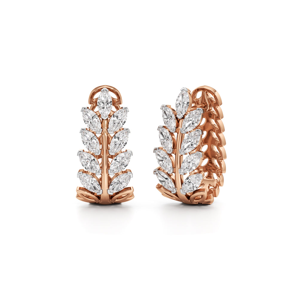 1.75Ct Marquise Shape Hoops Earrings