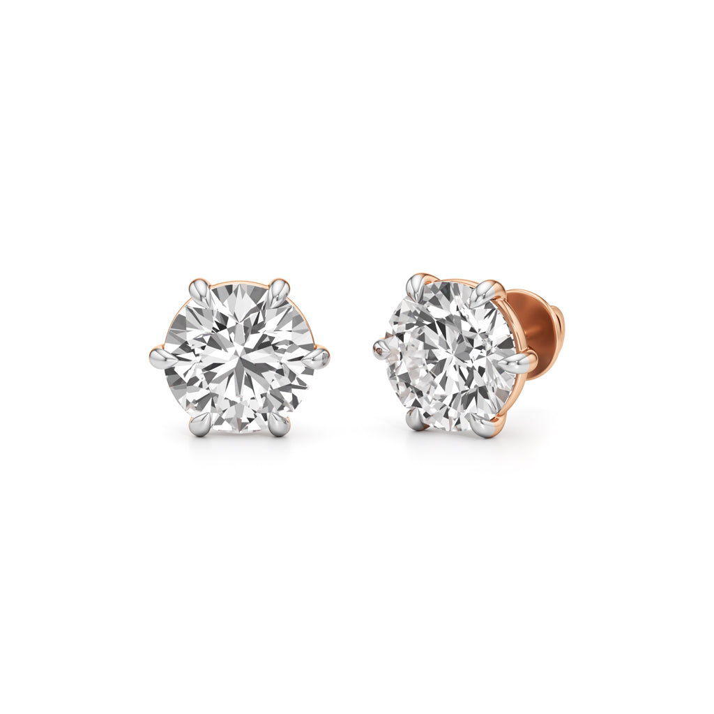 7.00Ct Round Shape Solitaire Studs Earrings