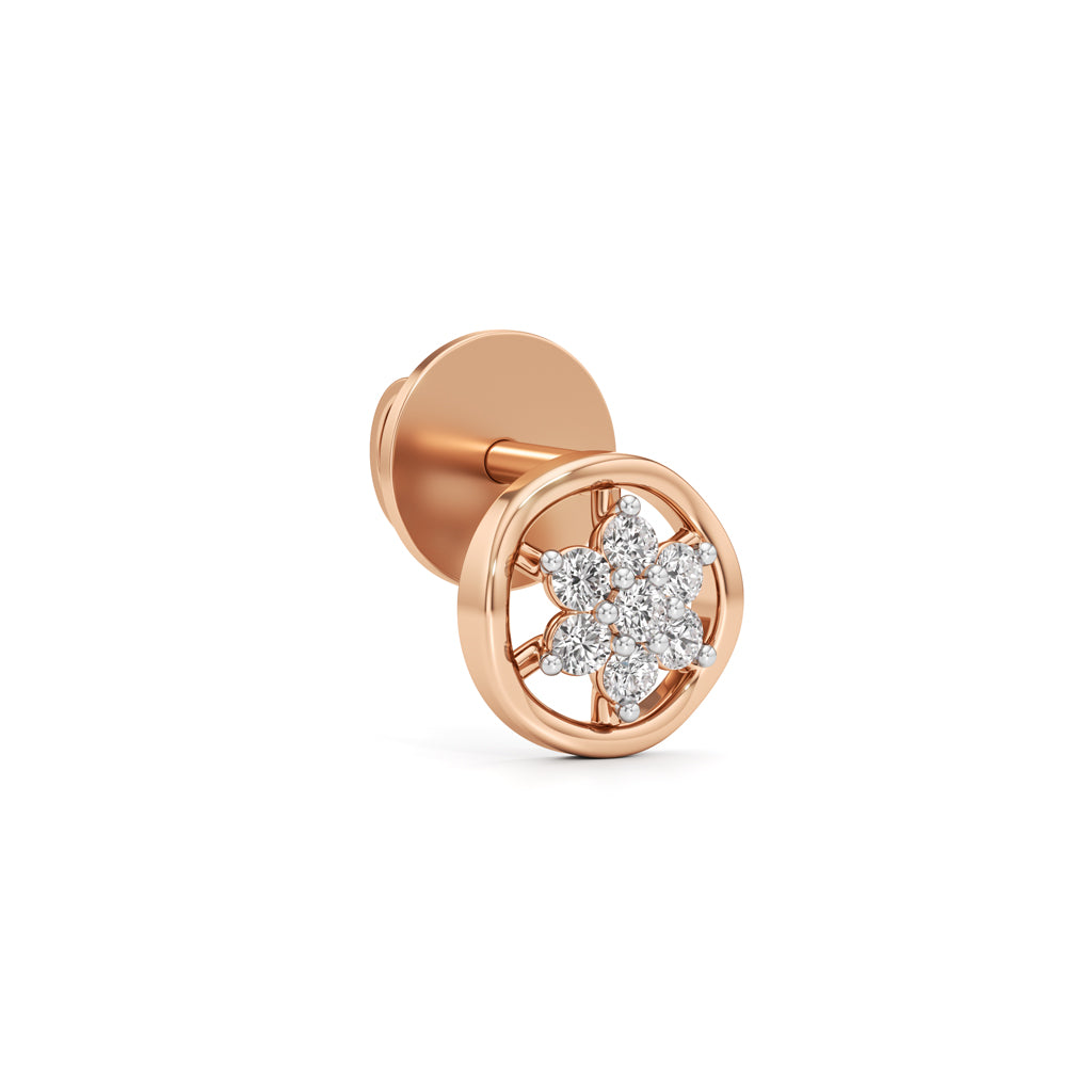 0.25Ct Round Shape Fancy Stud