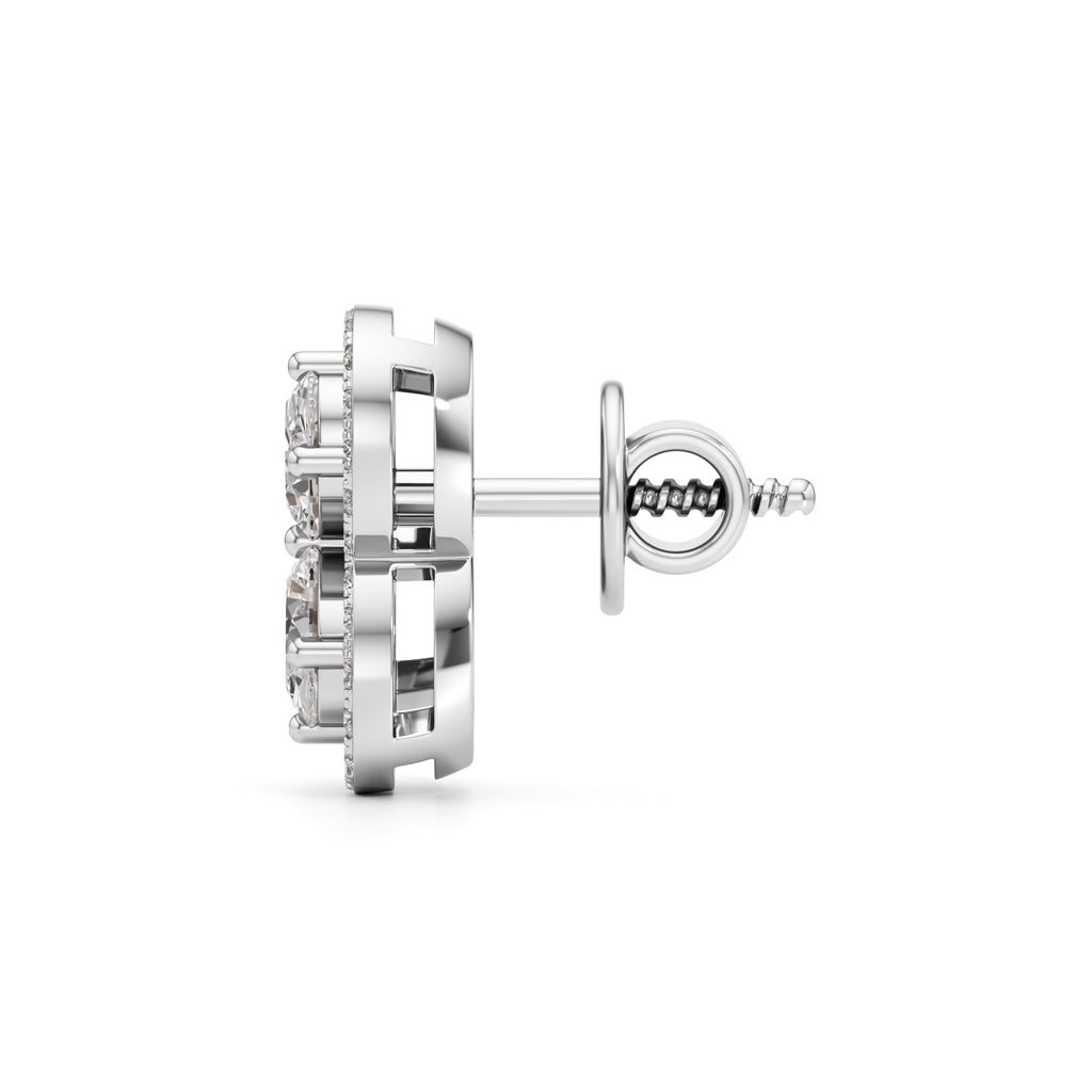 1.50Ct Fancy Stud Diamond Gold Earrings