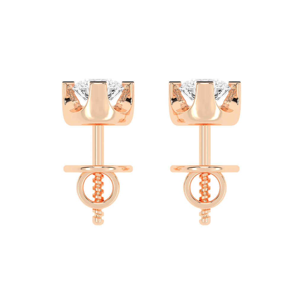 Classic Platinum Round Diamond Stud Earrings