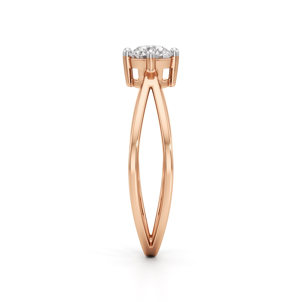 Delicine Twist Round Cut Delicate Ring