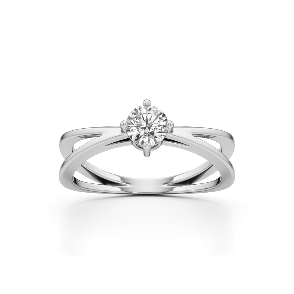 Delicine Twist Round Cut Delicate Ring