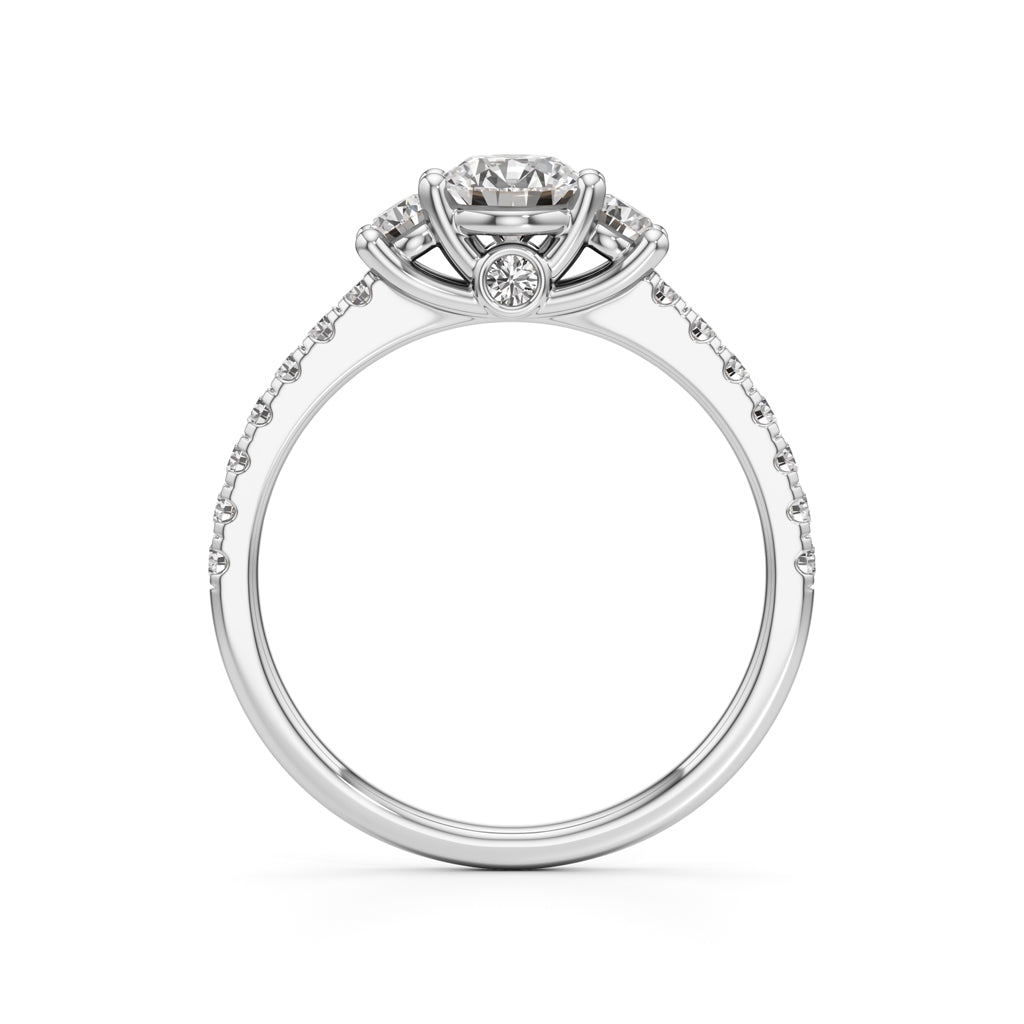 Commitra 1ct round cut engagement ring
