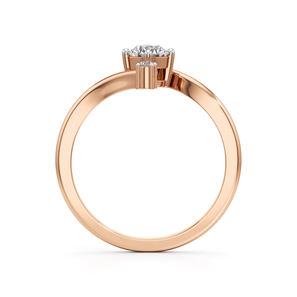 Deliraine 0.25Ct Bypass Round Cut Delicate Ring