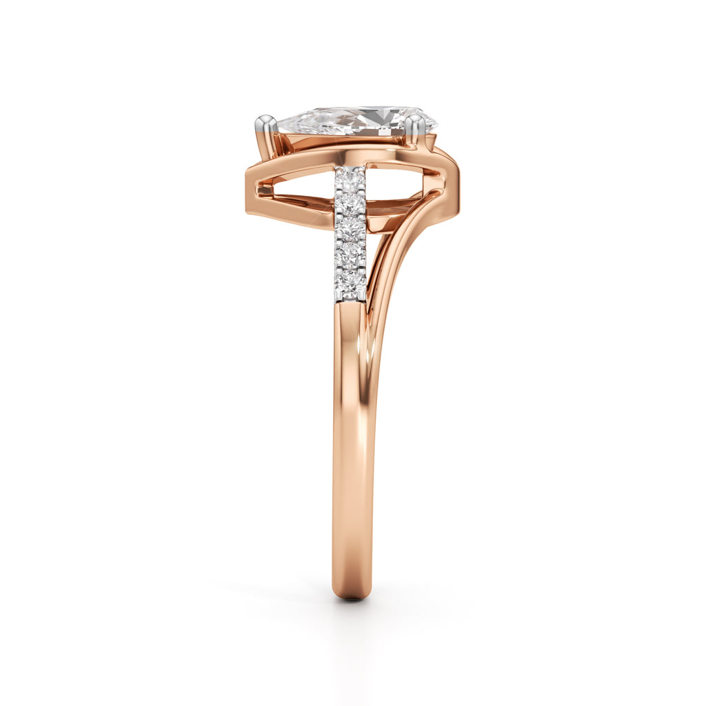Pristalle 0.75Ct Four Prong Marquise Cut Classic Ring