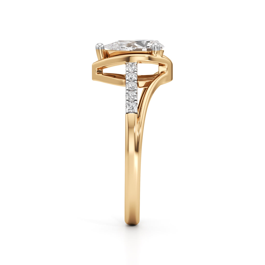 Pristalle 0.75Ct Four Prong Marquise Cut Classic Ring