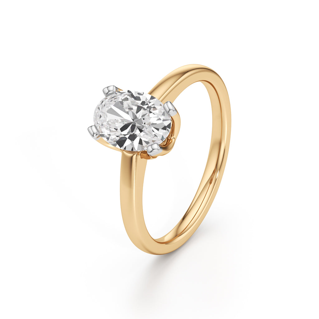 Solinaia 1.5Ct Four Tab Prong Oval Cut Ring