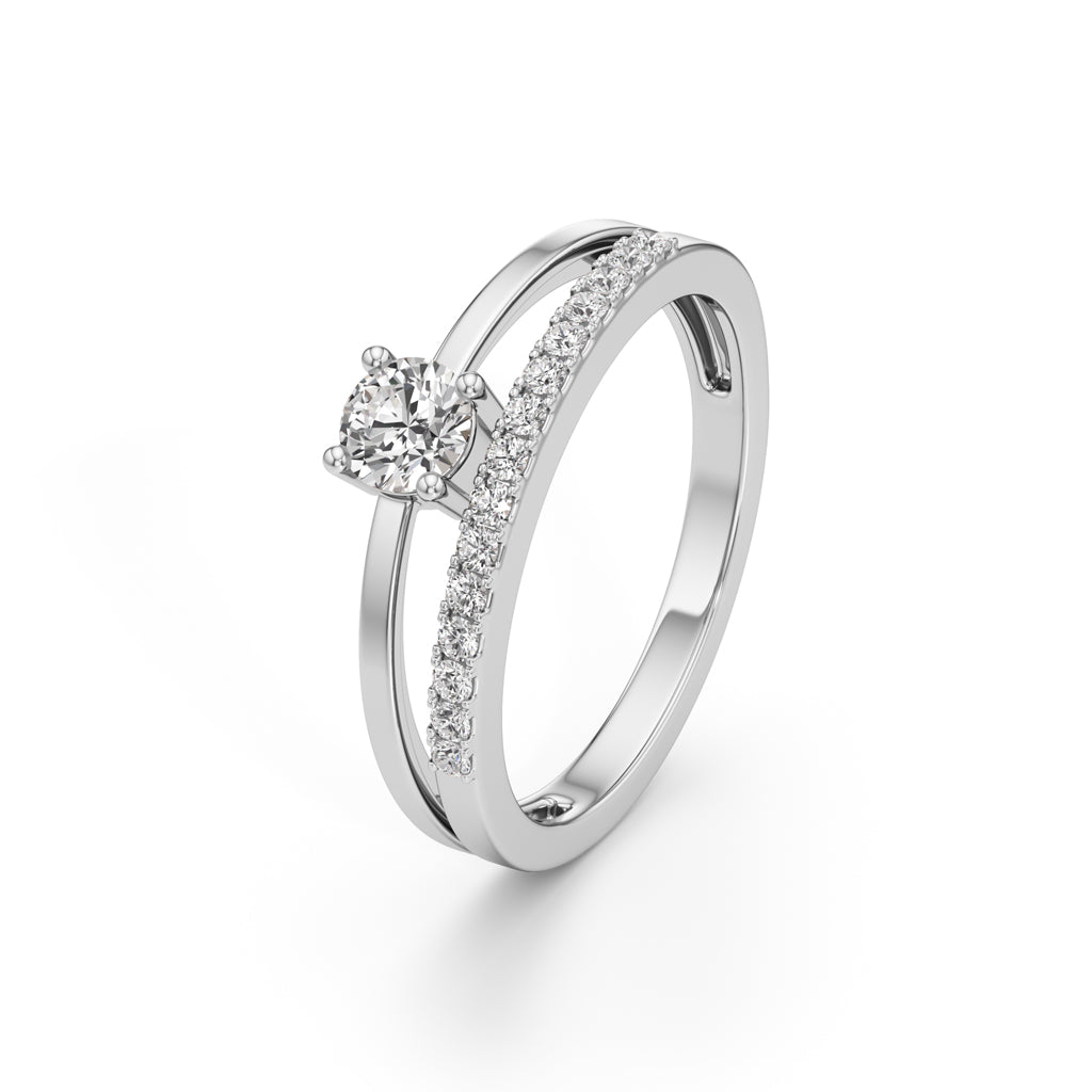 Delicara Split Shank Delicateround Cut Ring