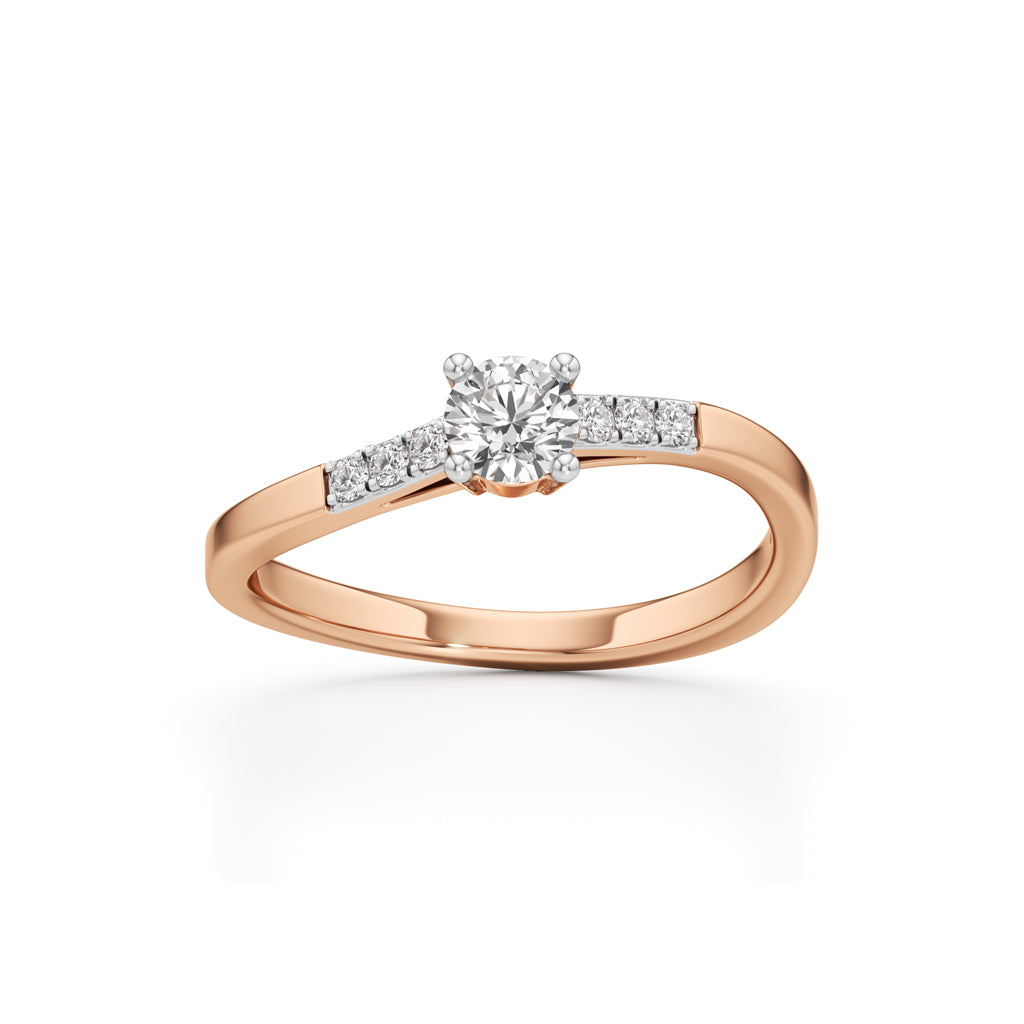 Delissa Four Prong Round Cut Delicate Ring