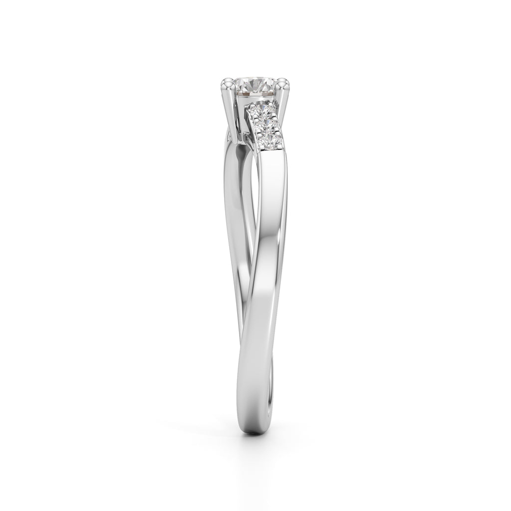 Delissa Four Prong Round Cut Delicate Ring