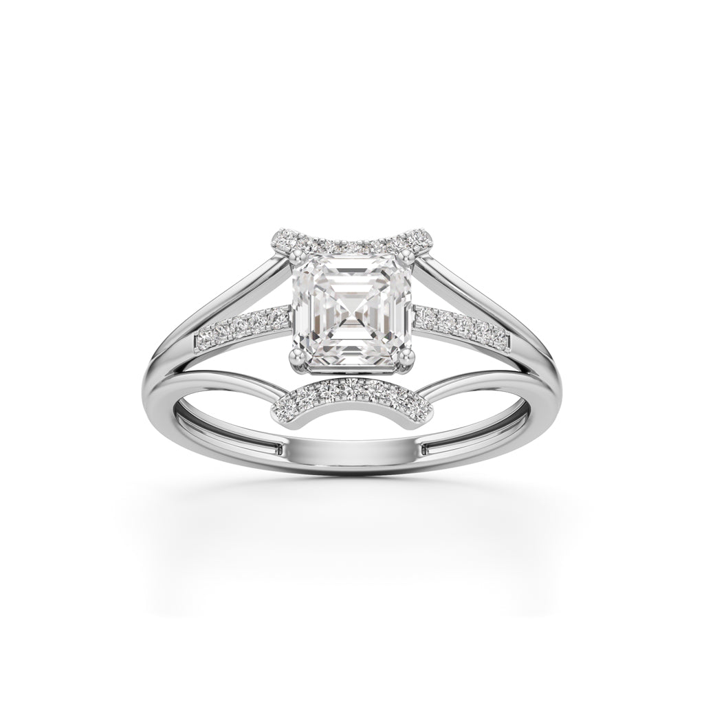 Sovereign Asscher Diamond Ring