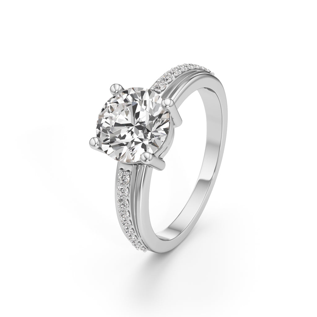 Echelon Solitaire Diamond Ring