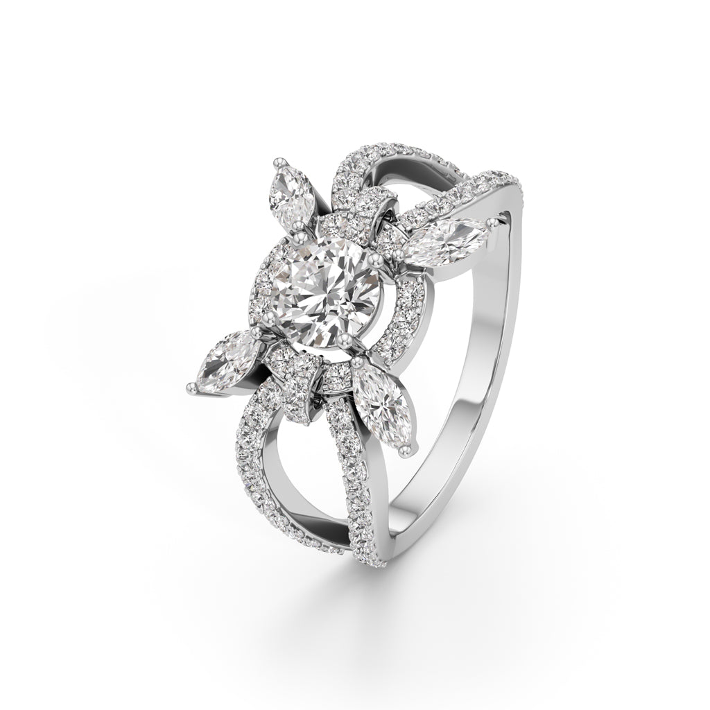 Majestic Petal Cluster Ring