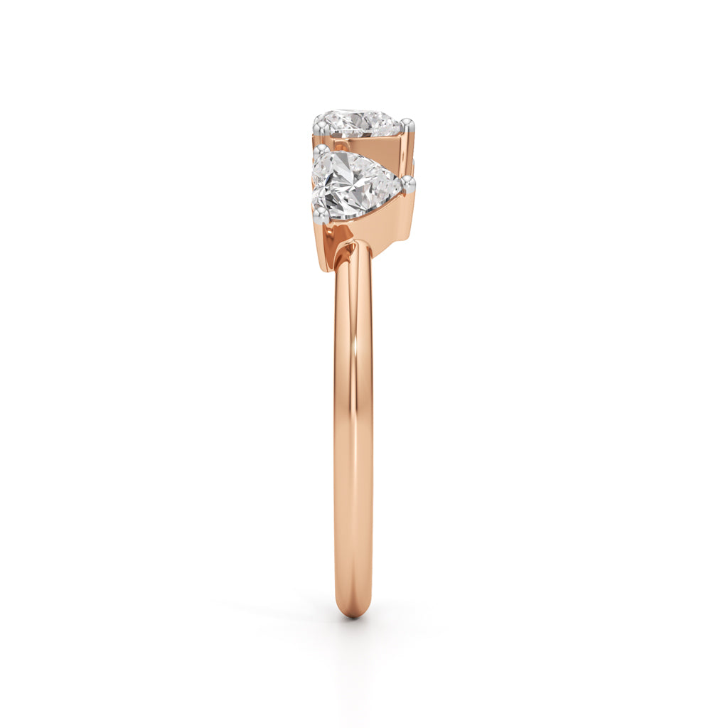 Trilove Heart Trio Diamond Ring
