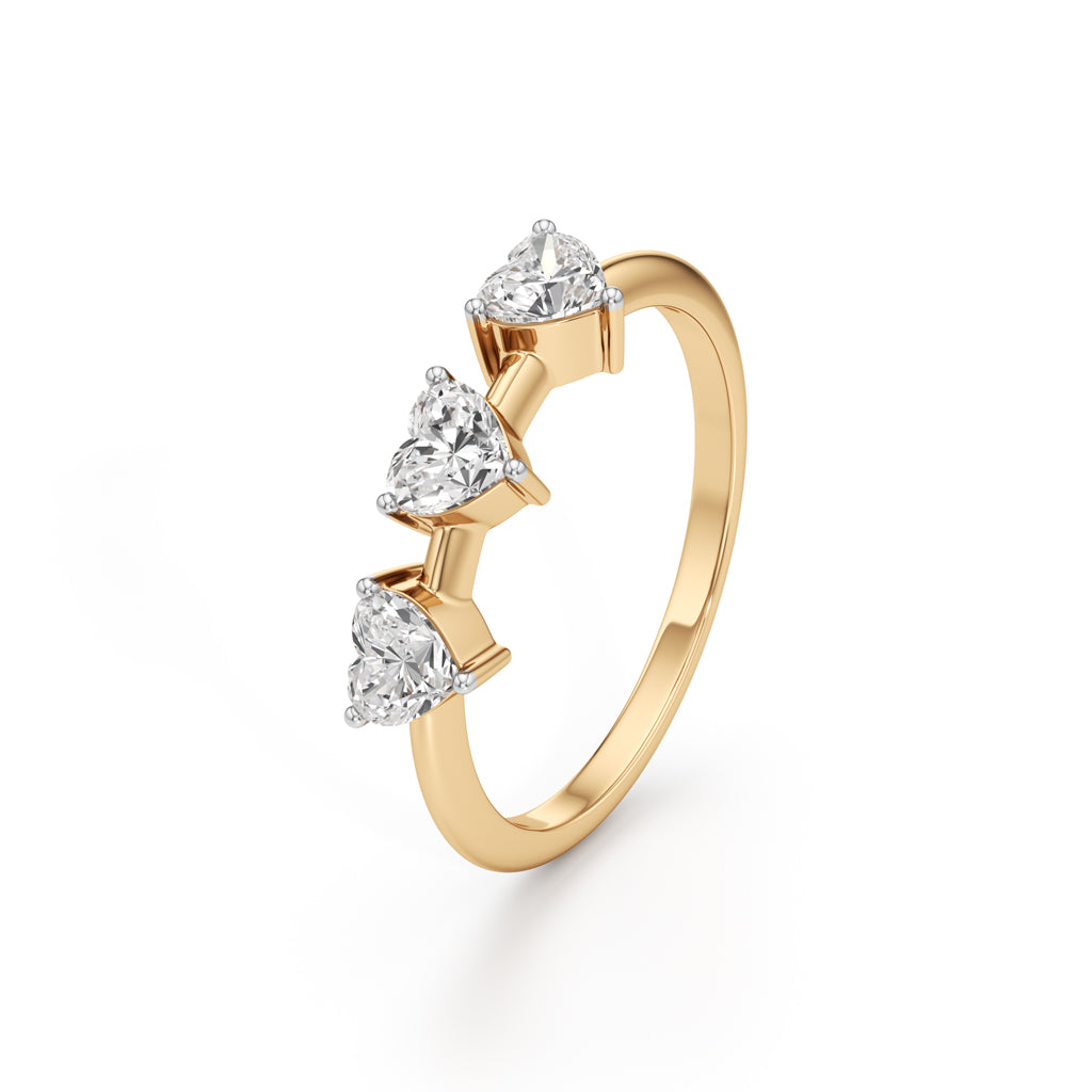Trilove Heart Trio Diamond Ring