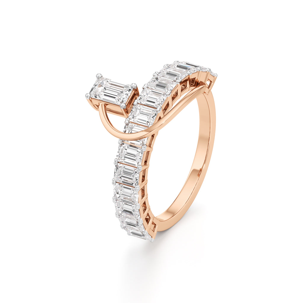 Eterna Curve Baguette Diamond Ring
