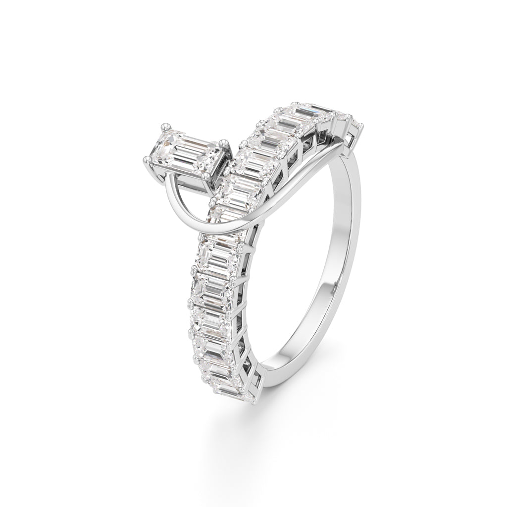 Eterna Curve Baguette Diamond Ring