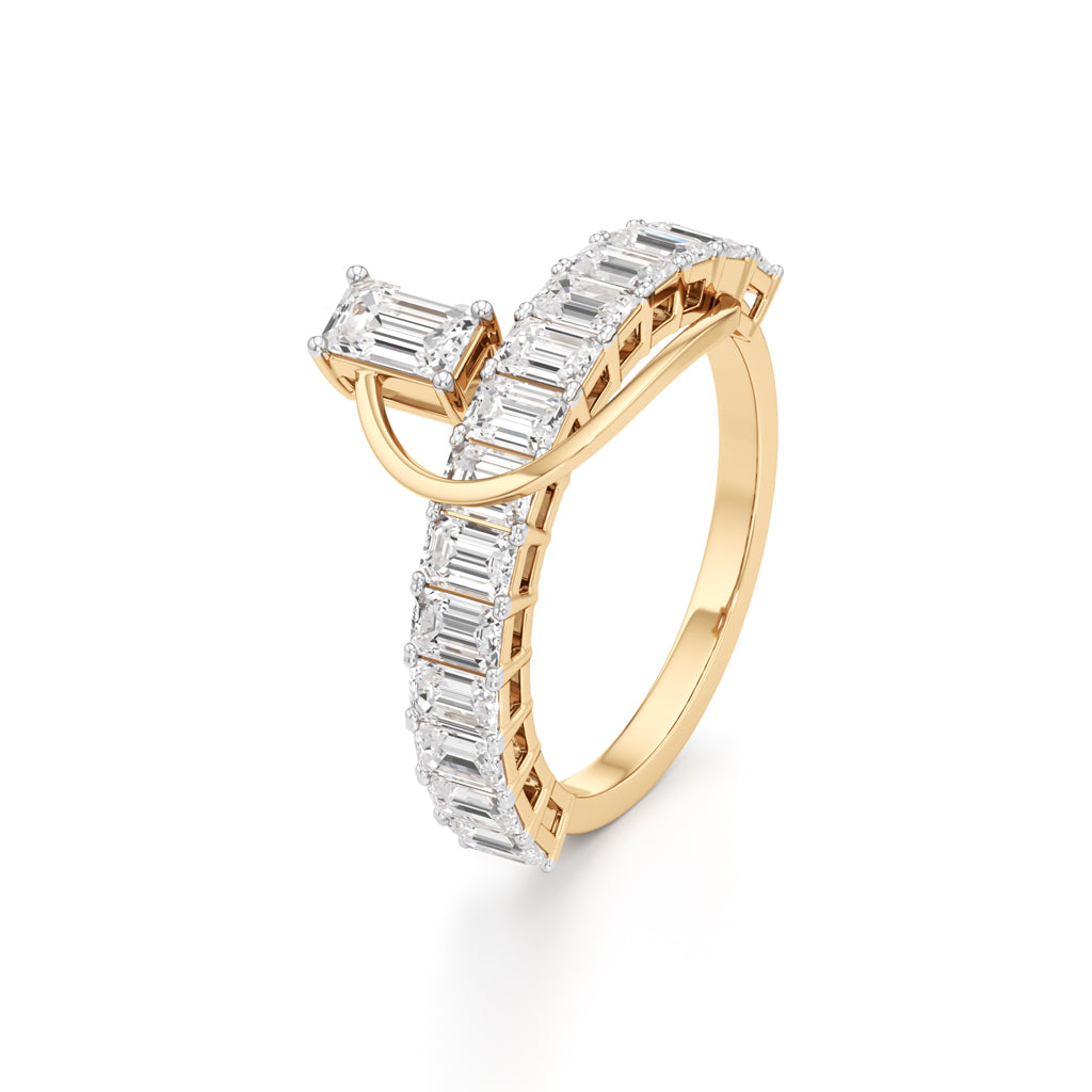 Eterna Curve Baguette Diamond Ring
