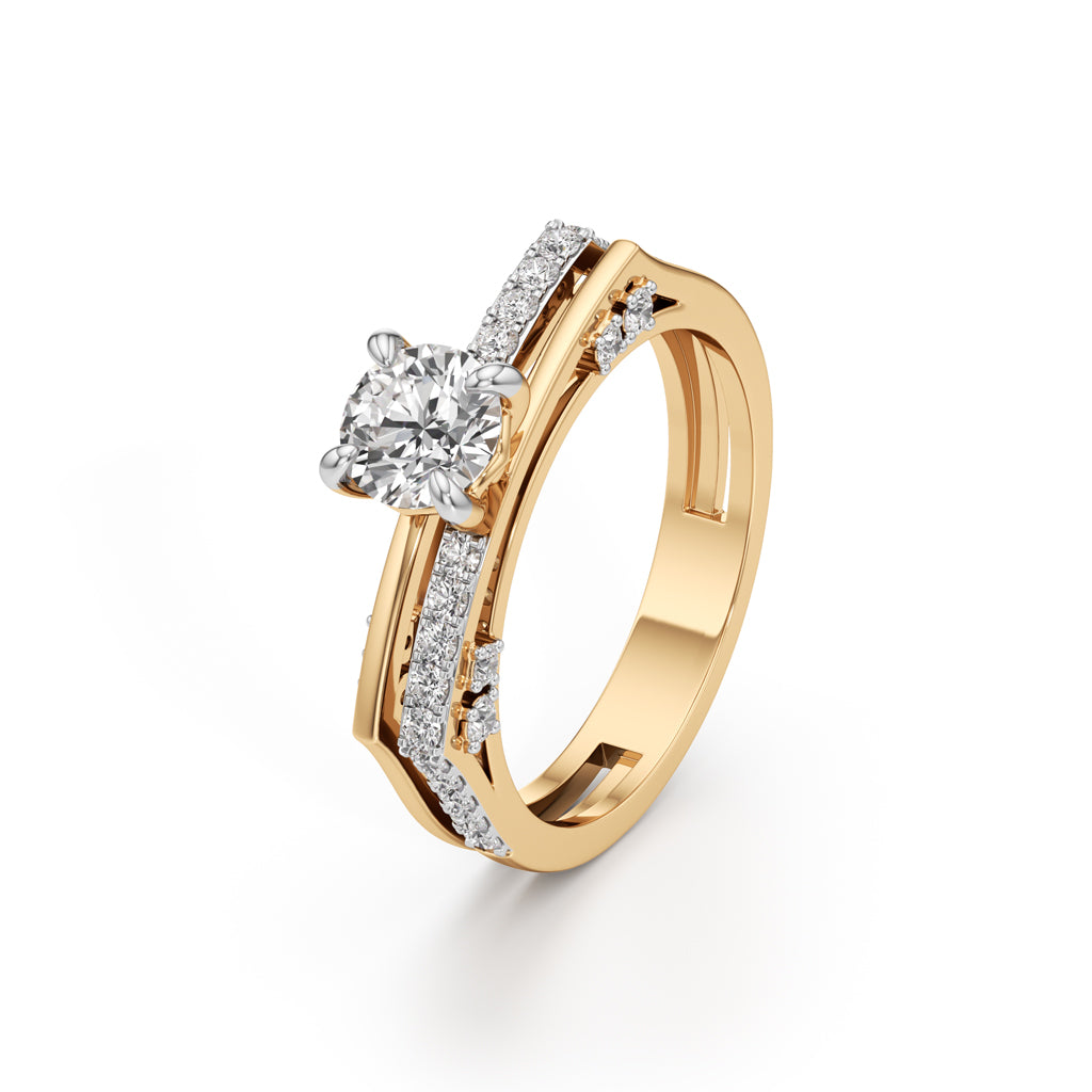 Celestia Dual-Band Solitaire Ring
