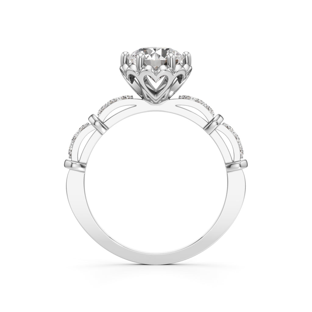 Aurora Crown Solitaire Ring