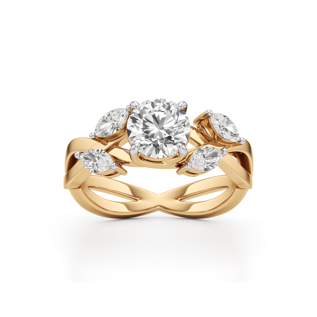 1Ct. Round Celestia Twist Diamond Ring