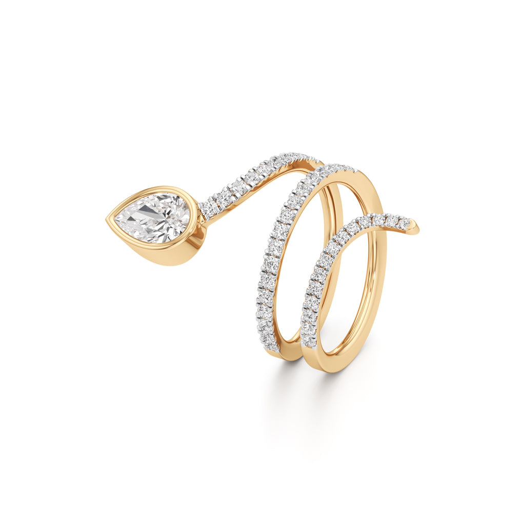 Dancing Pear Diamond Helix Ring
