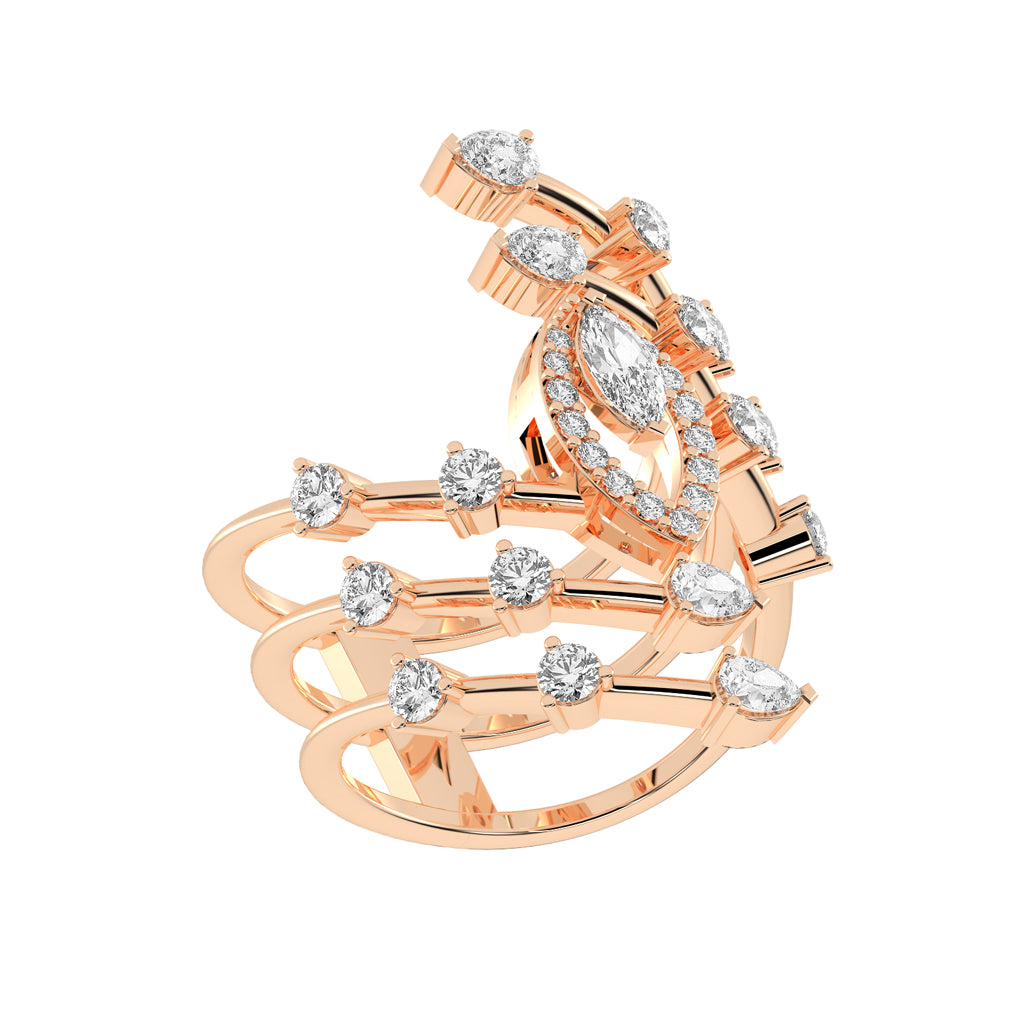 Twirlshine Marquise Spiral Gold Ring