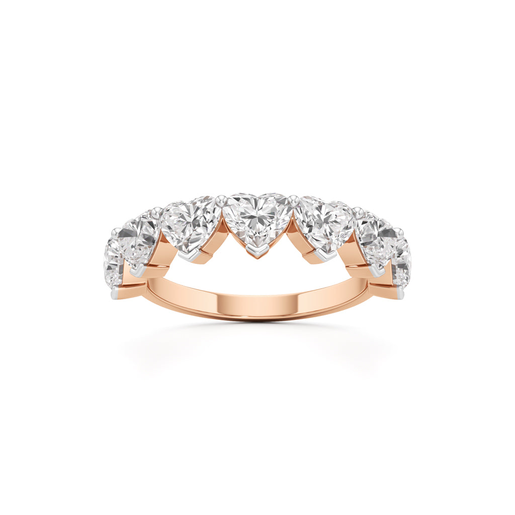 Row of Hearts Diamond Band