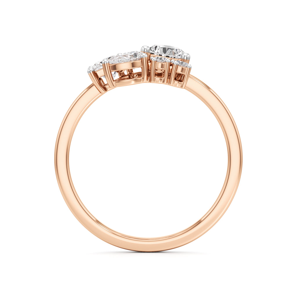 Asymmetrical Diamond Cluster Cocktail Ring