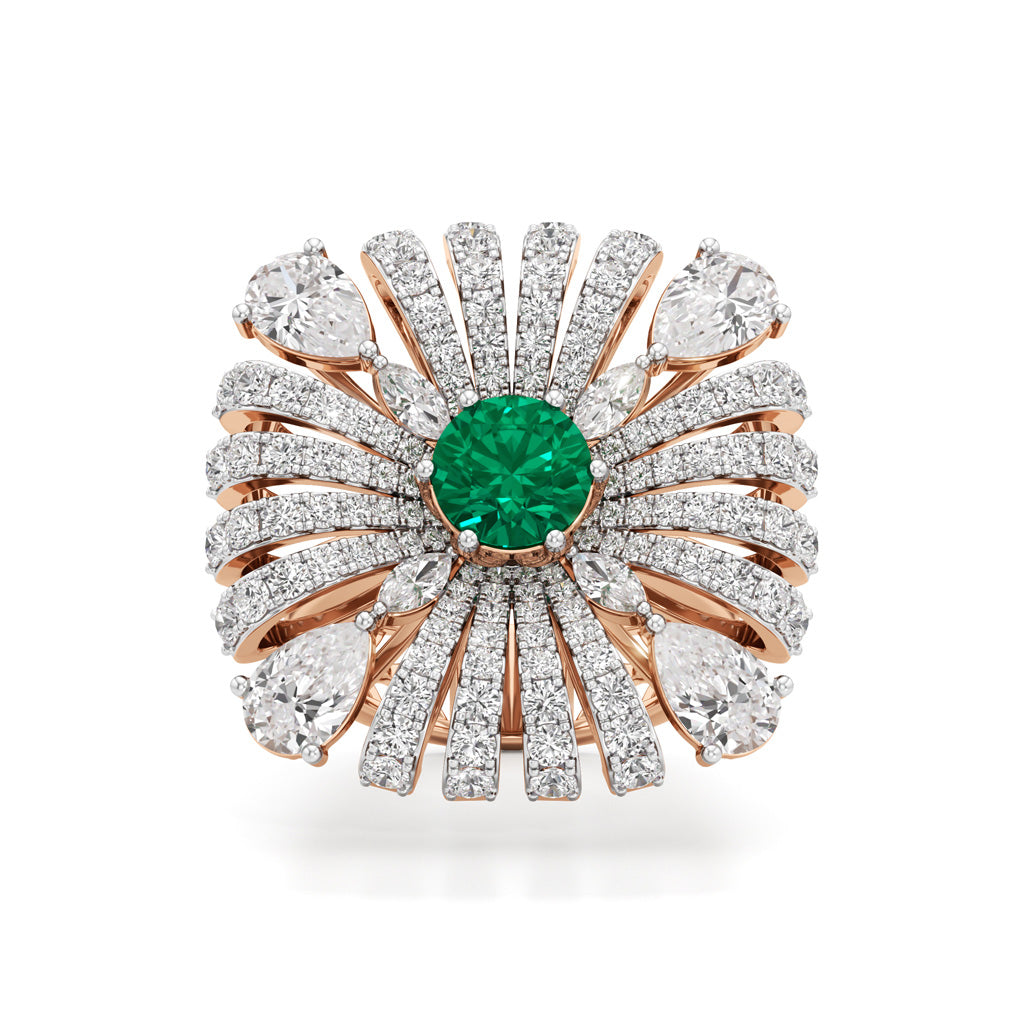 Grand Petal Diamond Ring