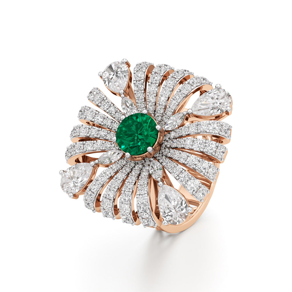 Grand Petal Diamond Ring