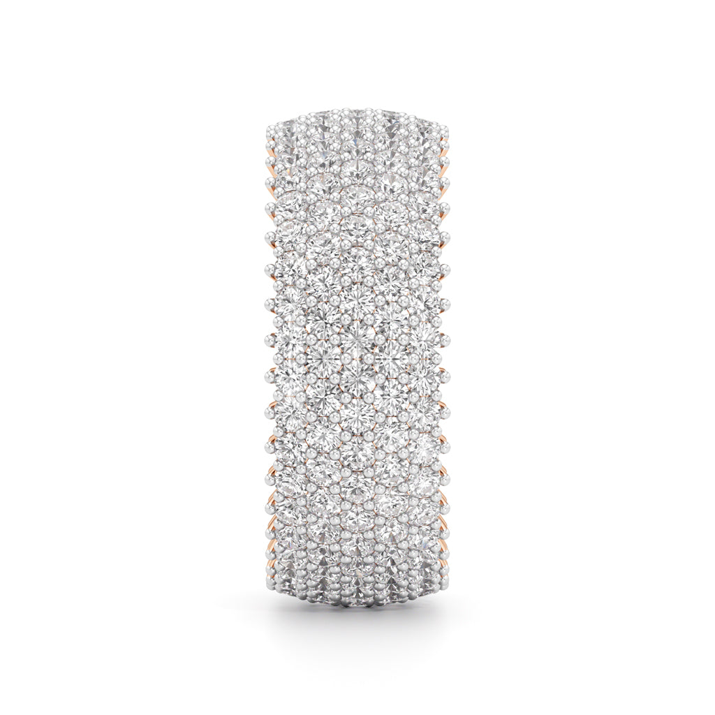 Wide Haloed Diamond Band