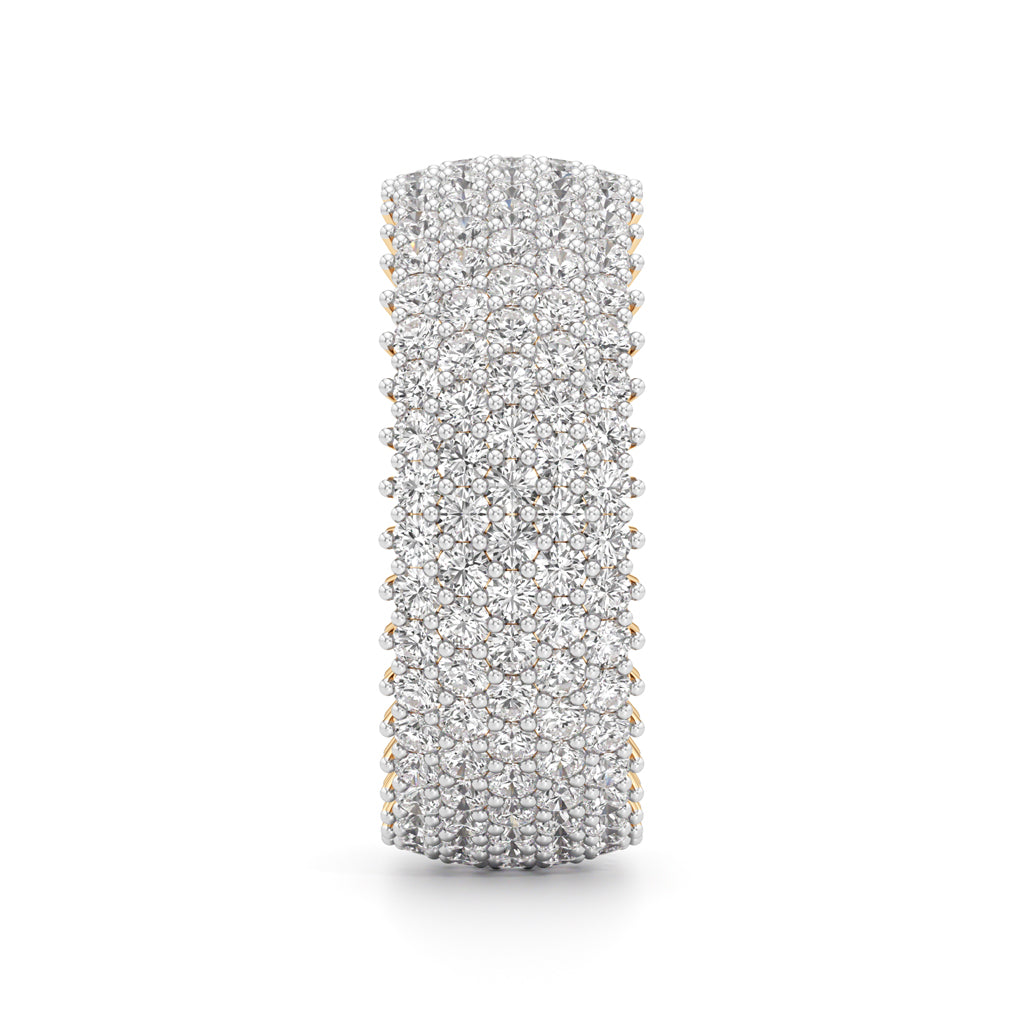 Wide Haloed Diamond Band
