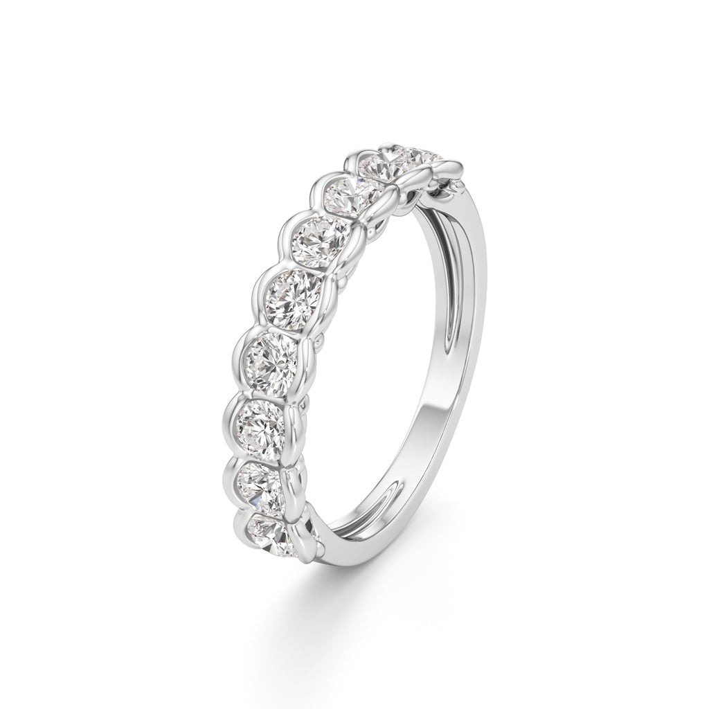 Scalloped Diamond Band