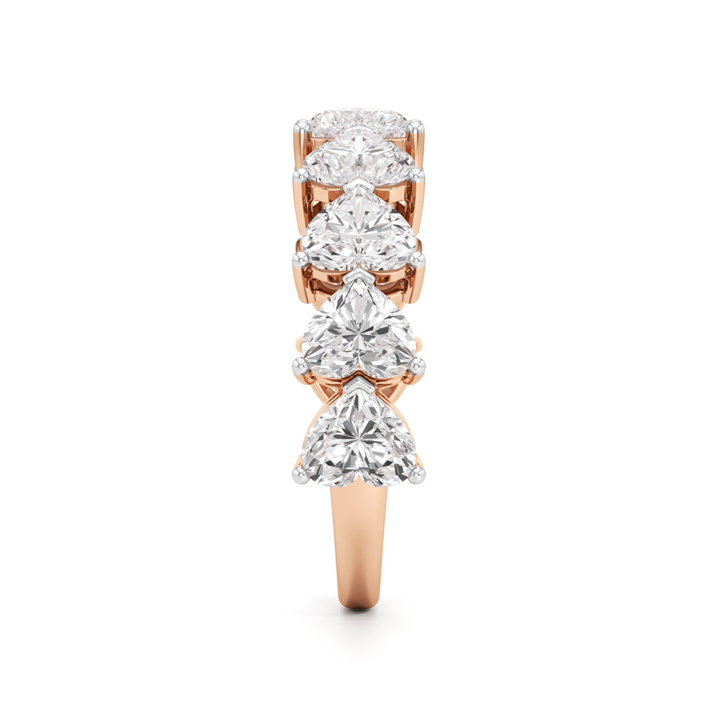 Heart Diamond Half Eternity Ring