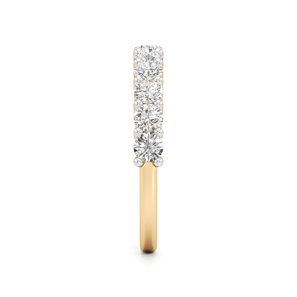Prong Set Round Diamond Half Eternity Ring