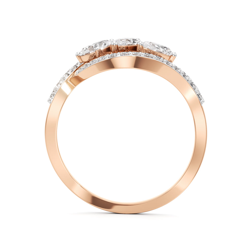 Marquise and Pear Diamond Wavy Ring