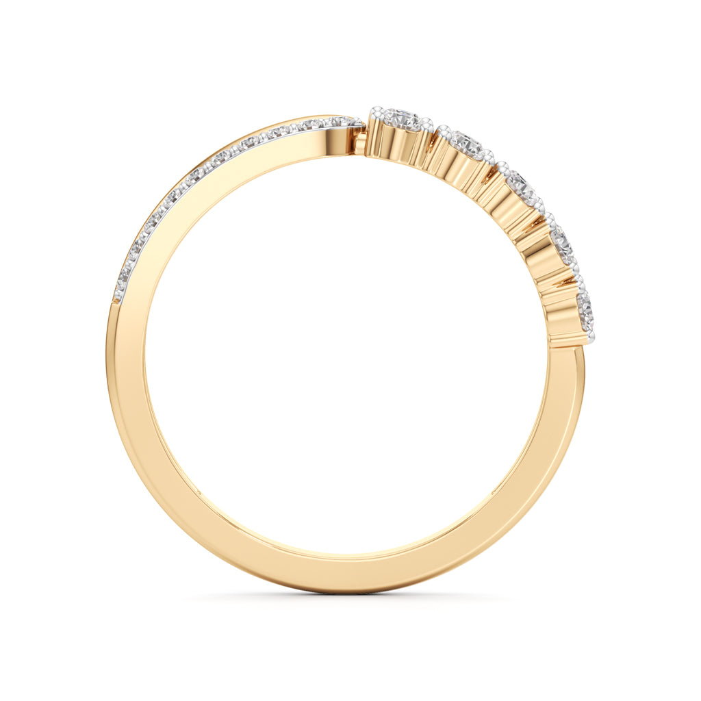 Cluster Diamond Bypass Ring with Lyra Accents
