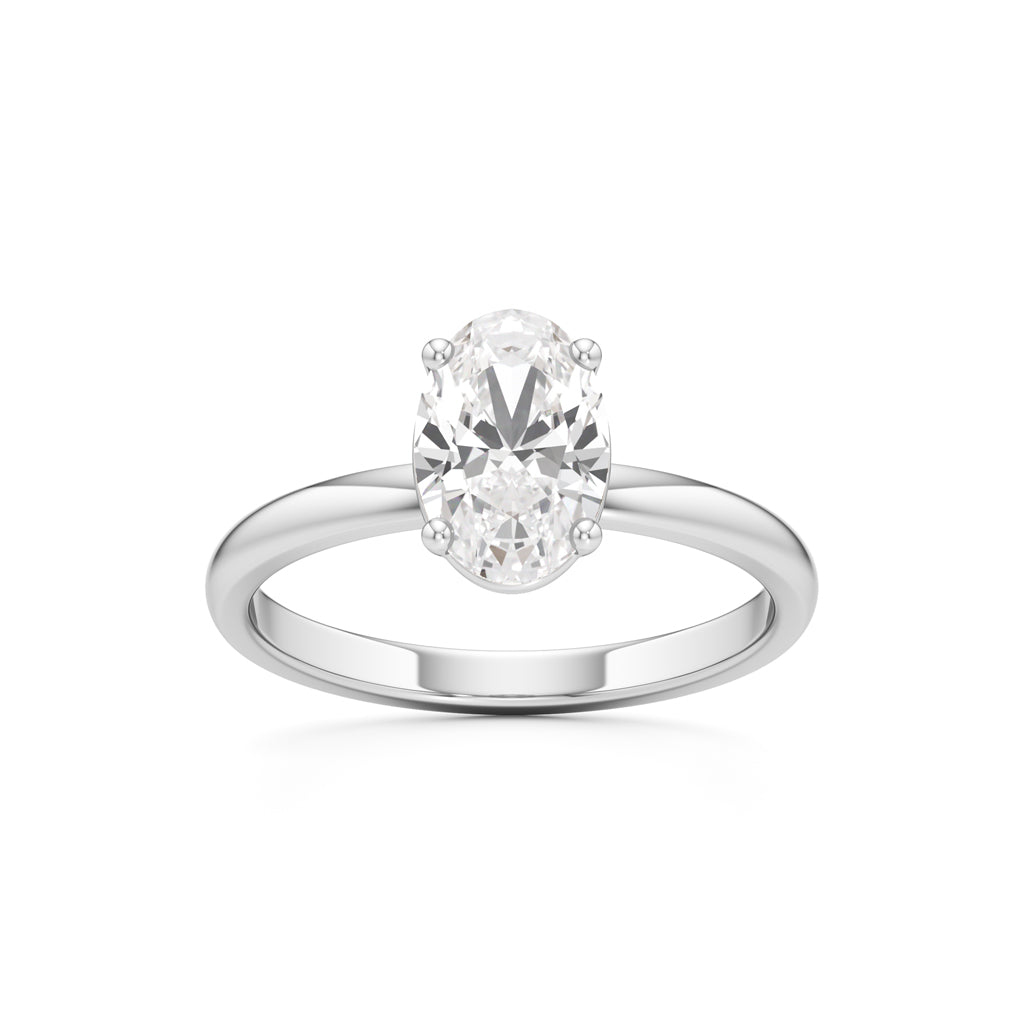 Classic Oval Diamond Solitaire Ring