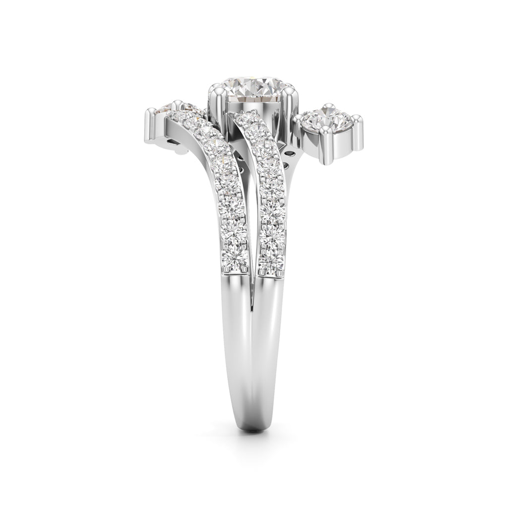 Radiant Flow Diamond Wrap Ring