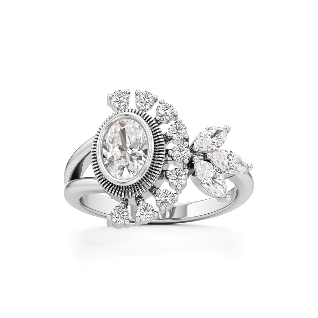 Elysian Radiance Floral Diamond Ring