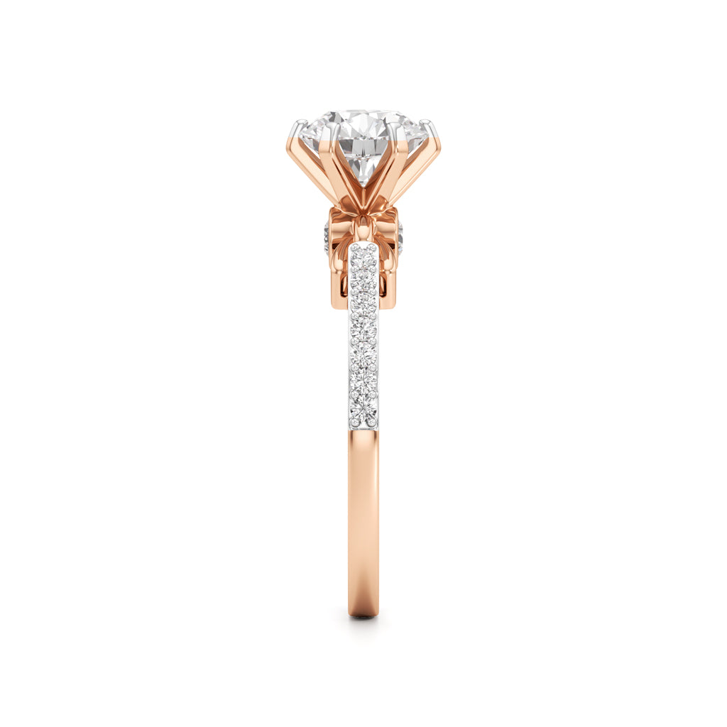 Classic Solitaire with Pave Accents Engagement Ring
