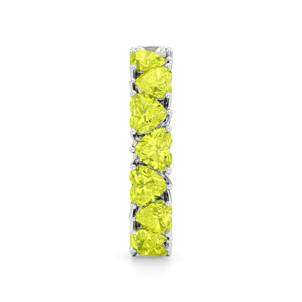 Dual-Tone Heart & Radiant Cut Eternity Band