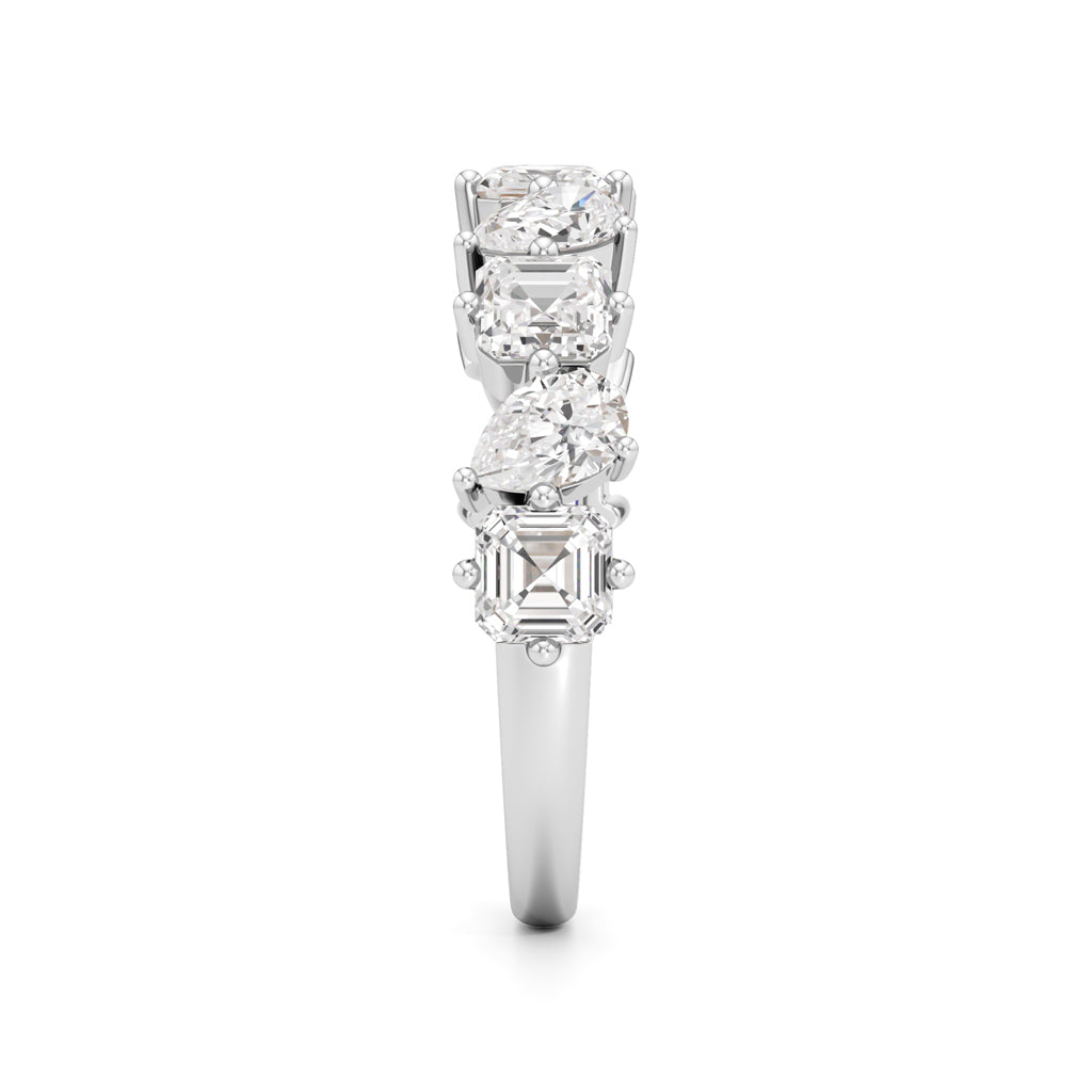 Mixed-Cut Diamond Half Eternity Band