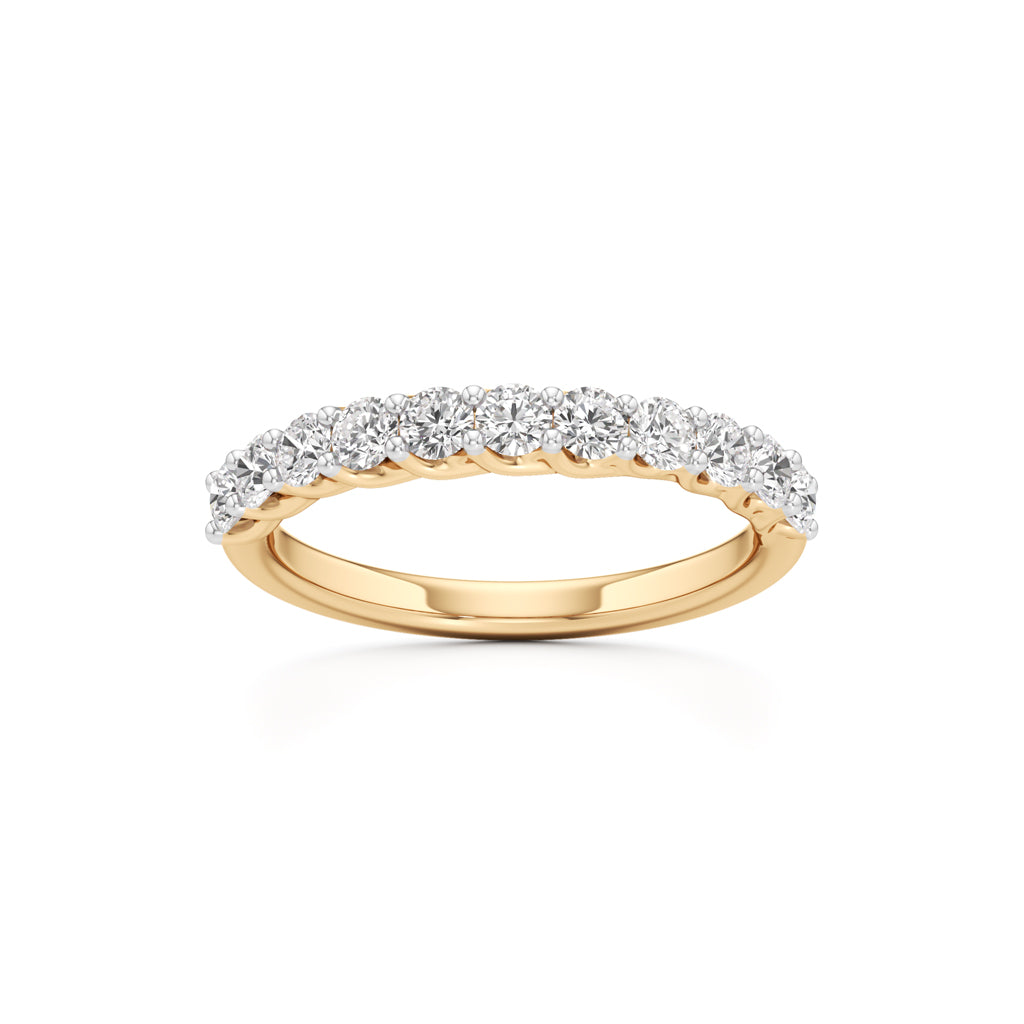 Delicately Held Round Diamond Half Eternity Ring