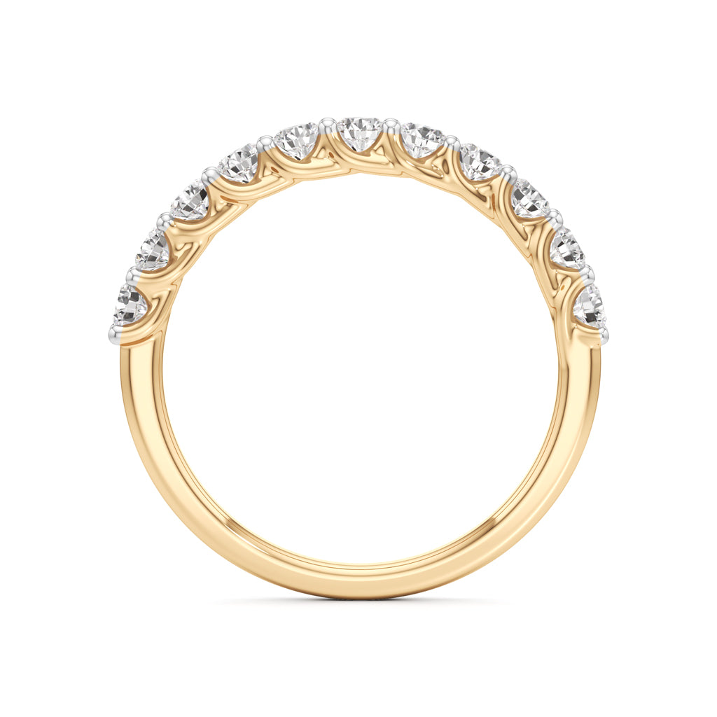 Delicately Held Round Diamond Half Eternity Ring