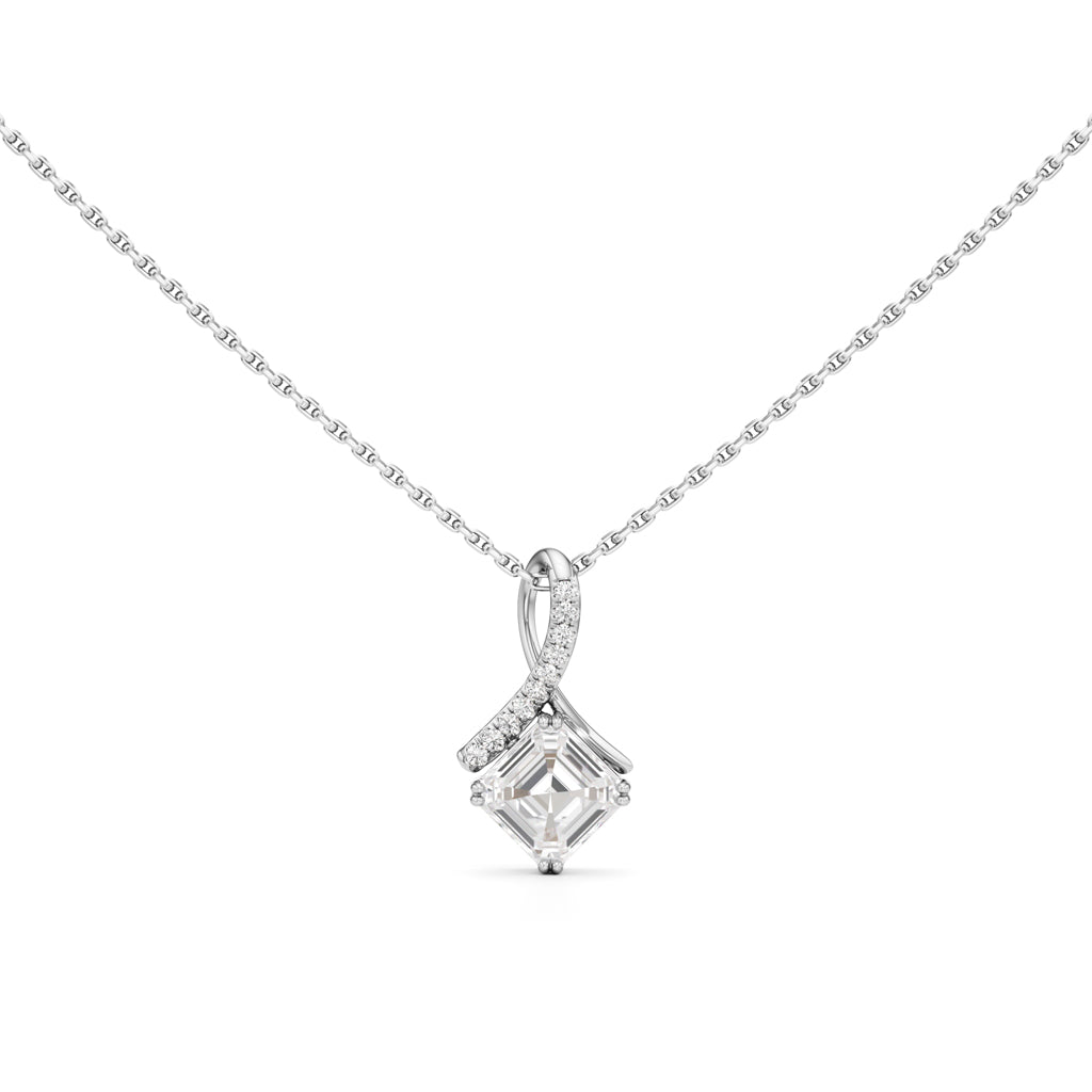 Faelora 1.50Ct Solitaire Asscher Cut Casual Pendant