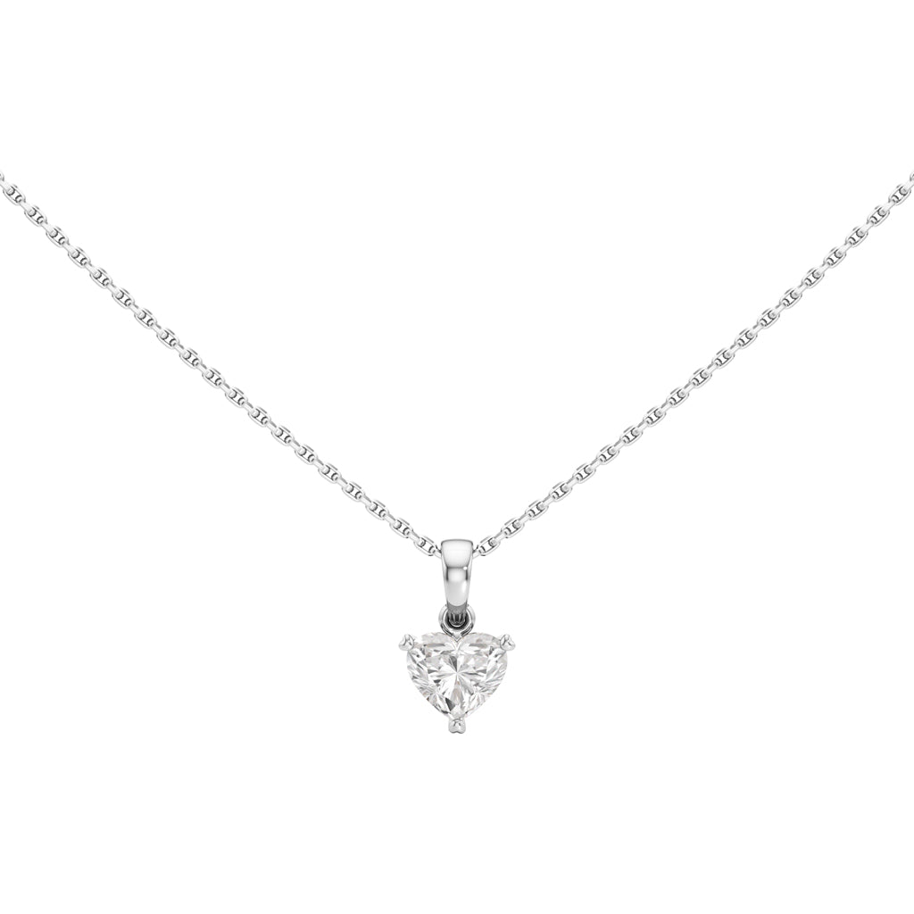 1Ct Heart Shape Solitaire Pendants