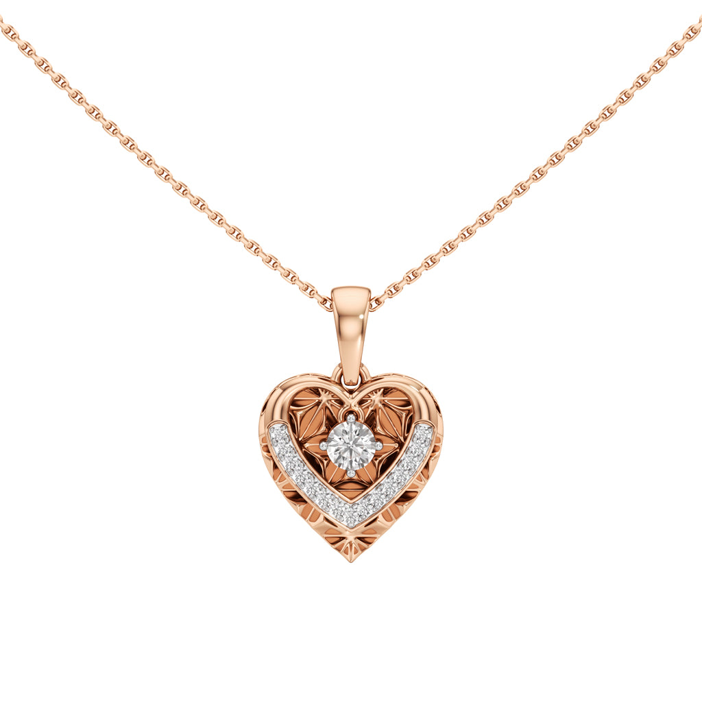 Edenia Heart Round Cut Delicate Pendant